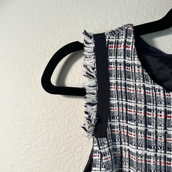J. Crew Lightweight Tweed Sheath Dress (Red White Blue, G0951, Size 6) - Picture 6 of 8